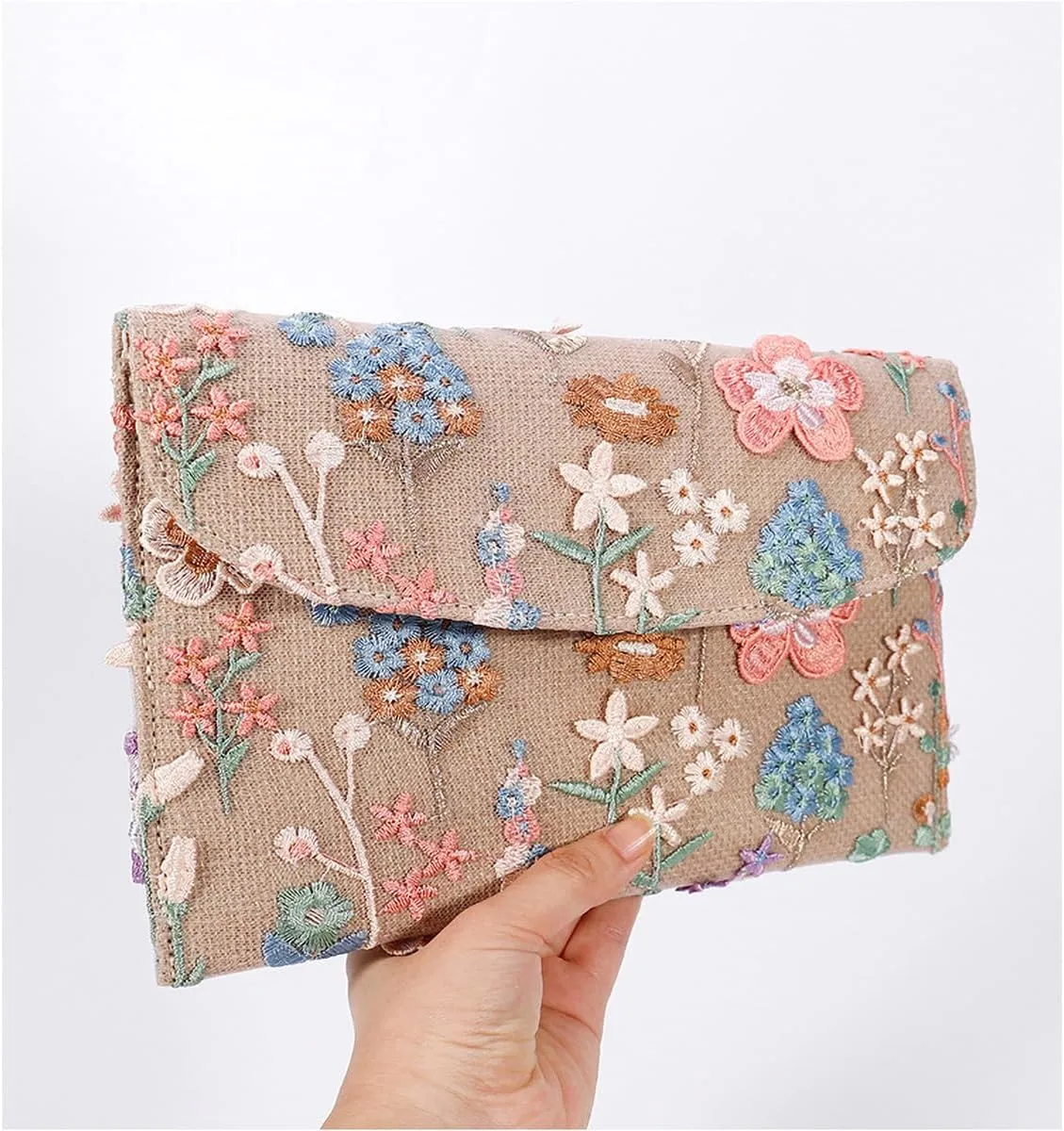 Floral Clutch Purses for Women,Small Summer Embroidery Sequin Evening Bag for Formal Party Wedding