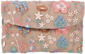 Floral Clutch Purses for Women,Small Summer Embroidery Sequin Evening Bag for Formal Party Wedding