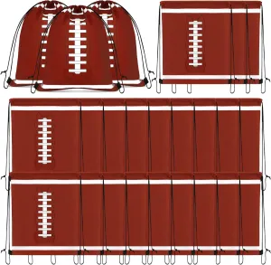 Football Goodie Bags, 15 PCS Football Drawstring Bags for Equipment(12.8 x 16.2 inch), Football Treat Snack Gift Bags Football Party Favors Supplies Football Sports Theme Birthday Party Decorations