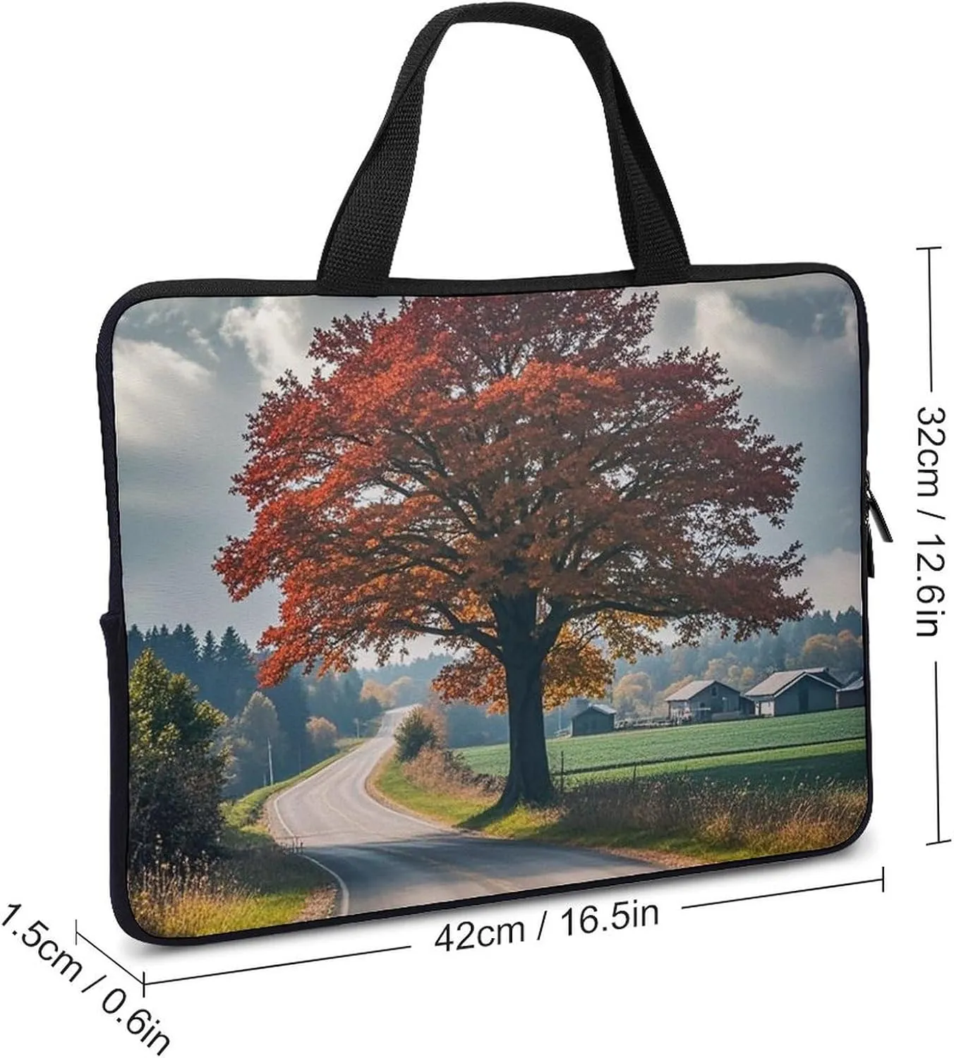Forest Rural Roads Laptop Bag Durable Laptop Sleeve Water-Resistant Notebook Bag for Computer Or Tablet