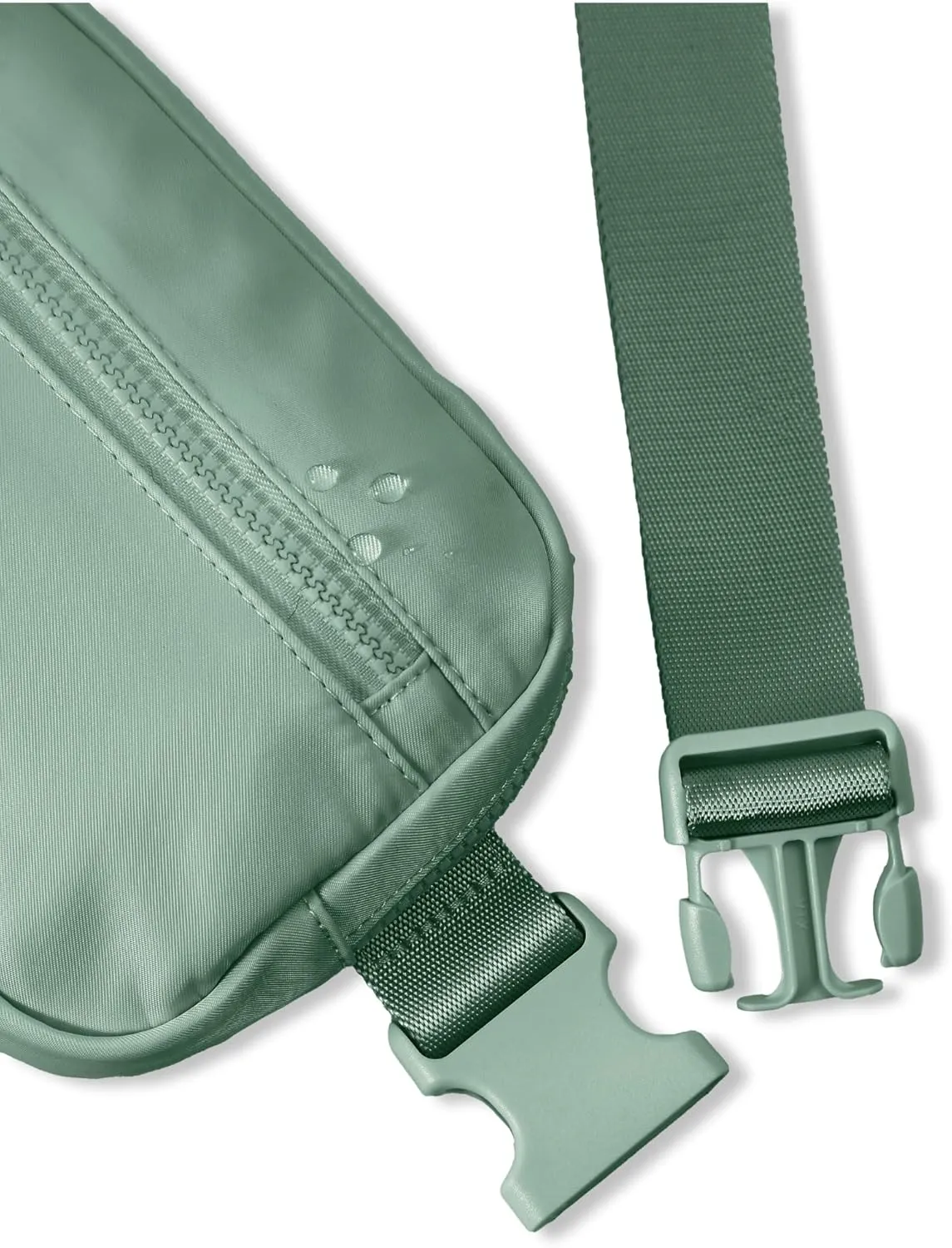 FORZAROCKET Essential Belt Bag w/Long Strap 70" & Front Zip Pocket – Crossbody Bag w/Extended Strap – Fanny Pack for Women Men – Two-Way Zipper Sling Bag – Travel & Plus Size Friendly, Green