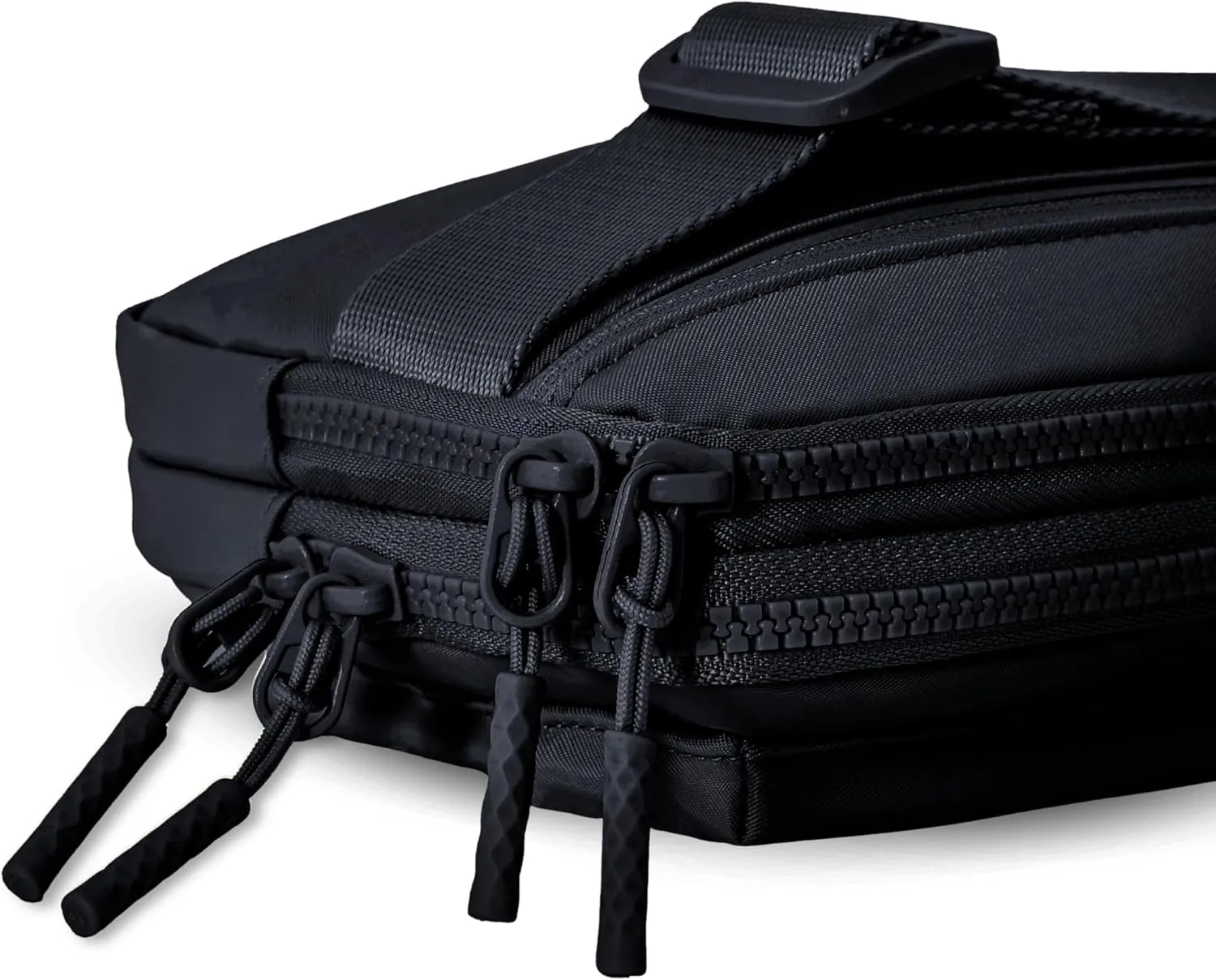 FORZAROCKET Essential  Belt Bag w/Long Strap 70" – Double Compartment – Crossbody Bag w/Extended Strap – Fanny Pack for Women Men – Two-Way Zipper Sling Bag – Travel & Plus Size Friendly, Black