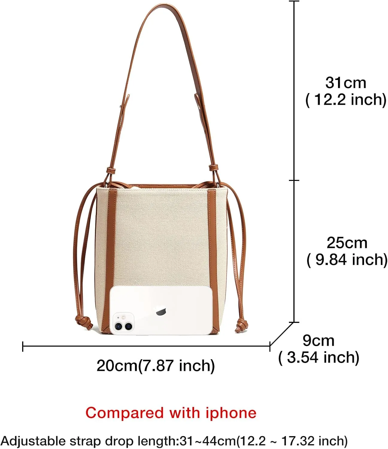 FOXLOVER Bucket Bags for Women Designer Shoulder Purse Ladies Crossbody Bag With Adjustable Strap