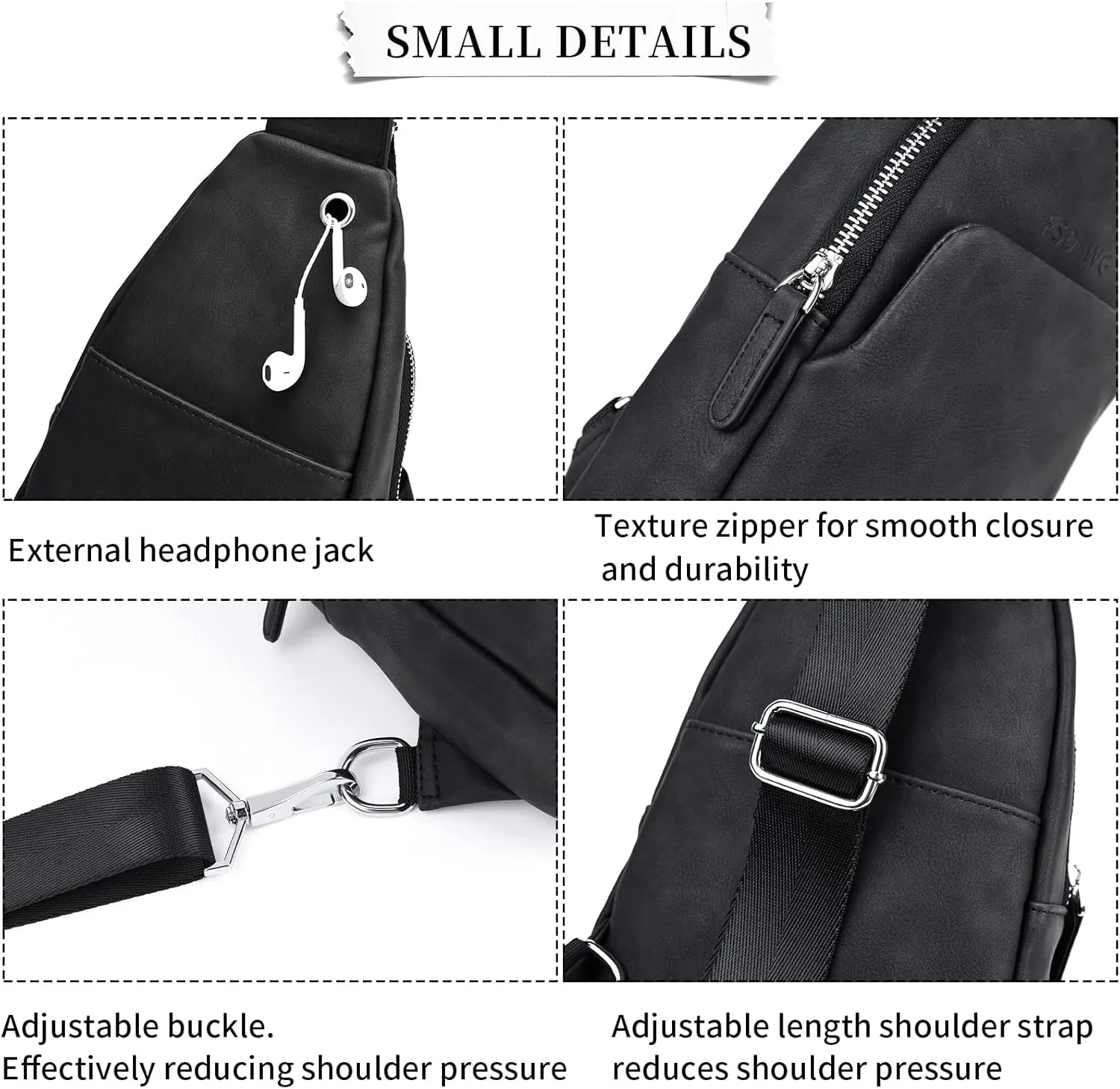 FSD.WG sling Backpack for Men Chest Bag Crossbody Shoulder Bags Travel Bag Purse for Men with Water Resistant