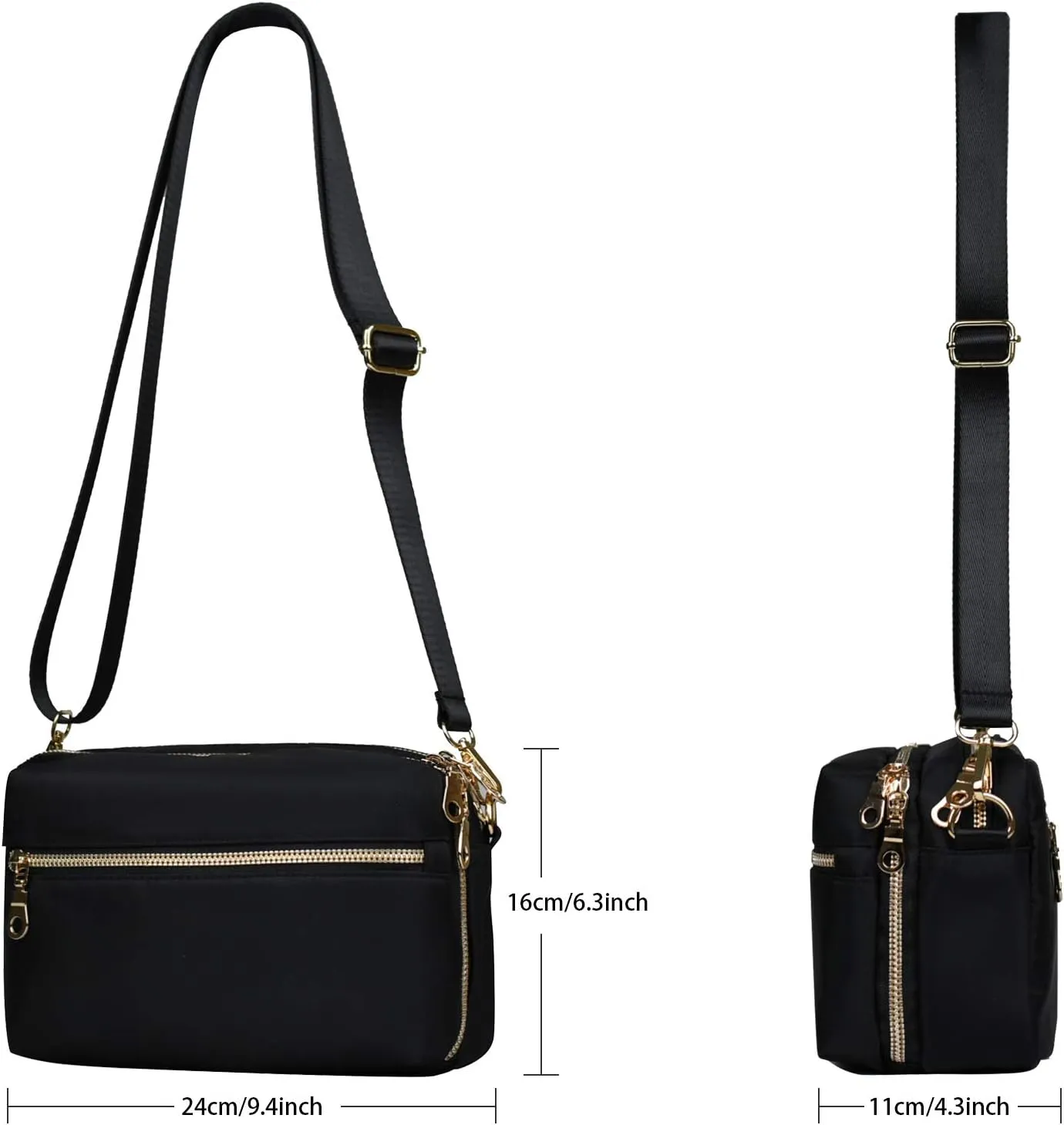 Functional Multi Pocket Crossbody Bag for Women Stylish Ladies Shoulder Messenger Bags Purse