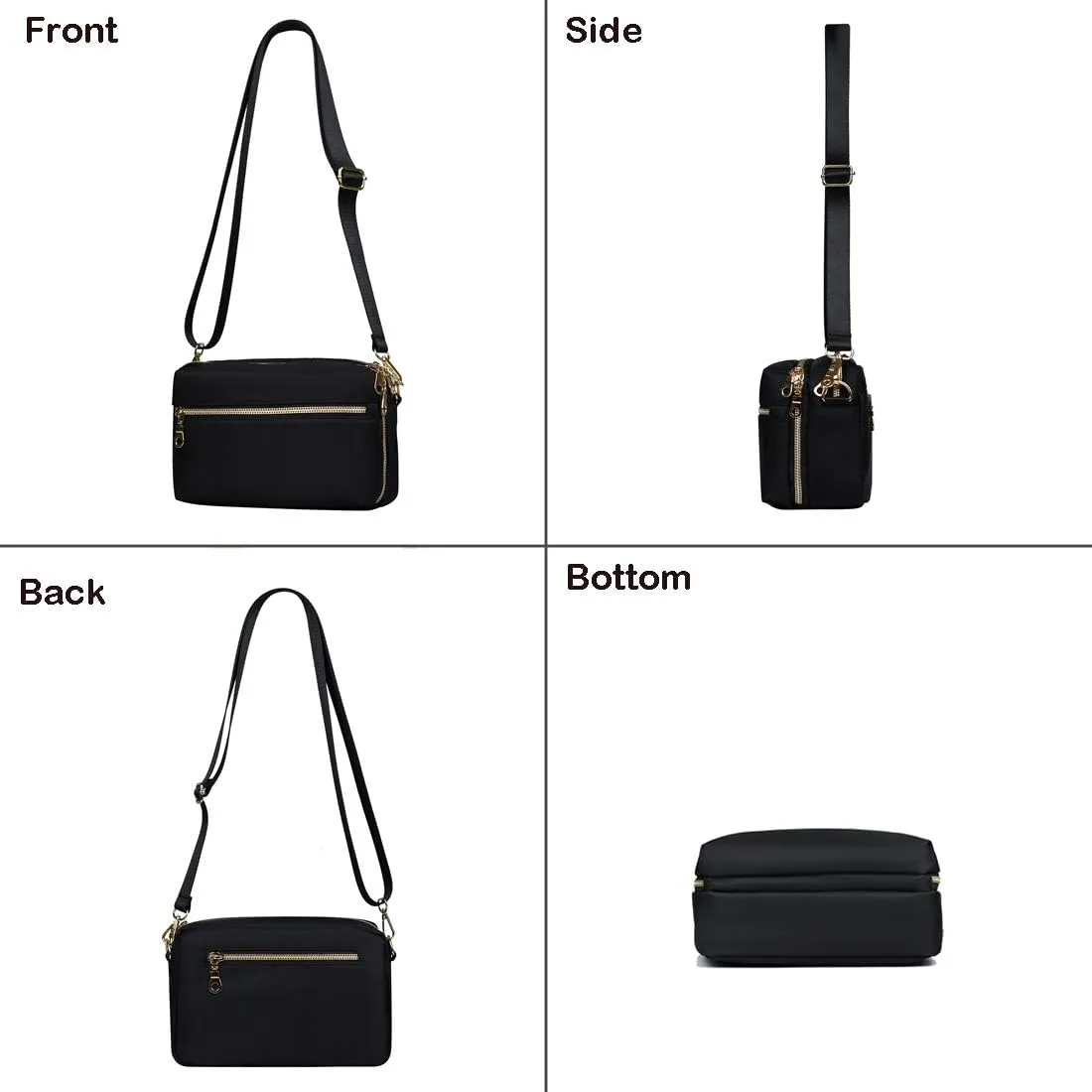 Functional Multi Pocket Crossbody Bag for Women Stylish Ladies Shoulder Messenger Bags Purse