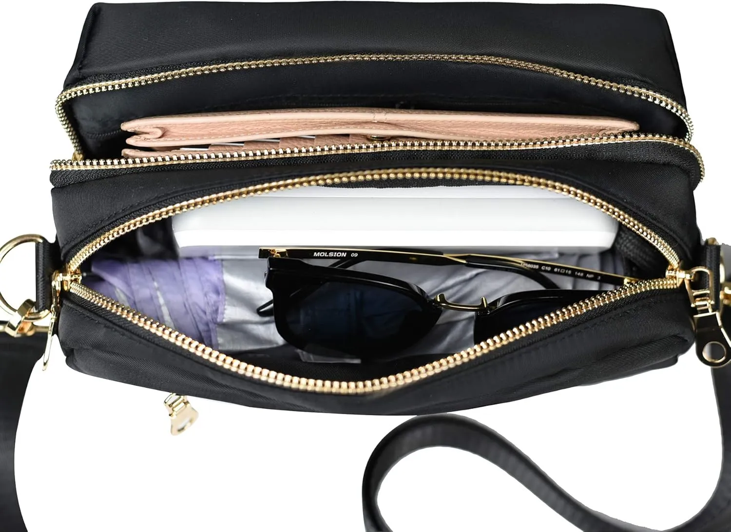 Functional Multi Pocket Crossbody Bag for Women Stylish Ladies Shoulder Messenger Bags Purse