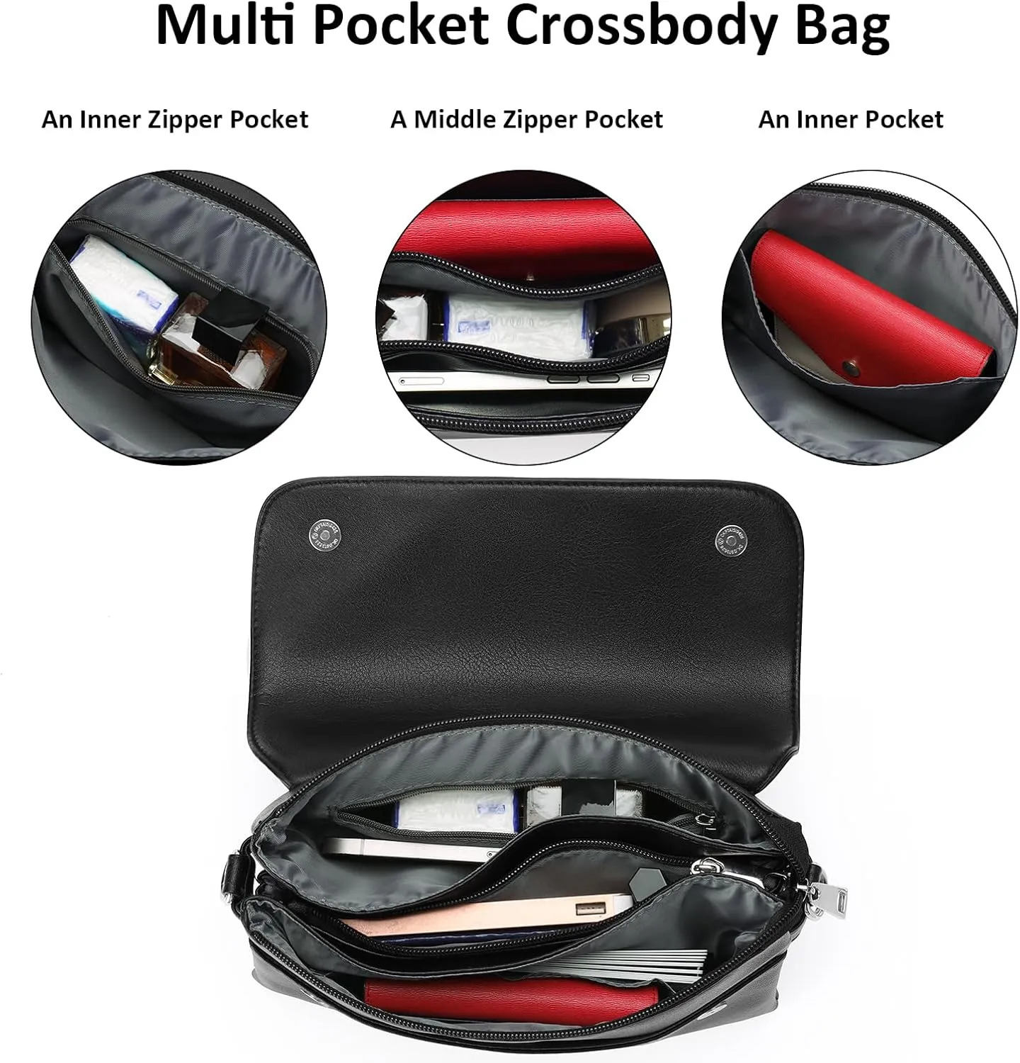 GAEKEAO Small Crossbody Bags for Women Trendy Vegan Leather Cell Phone Purse Travel Shoulder Handbag with Adjustable Strap