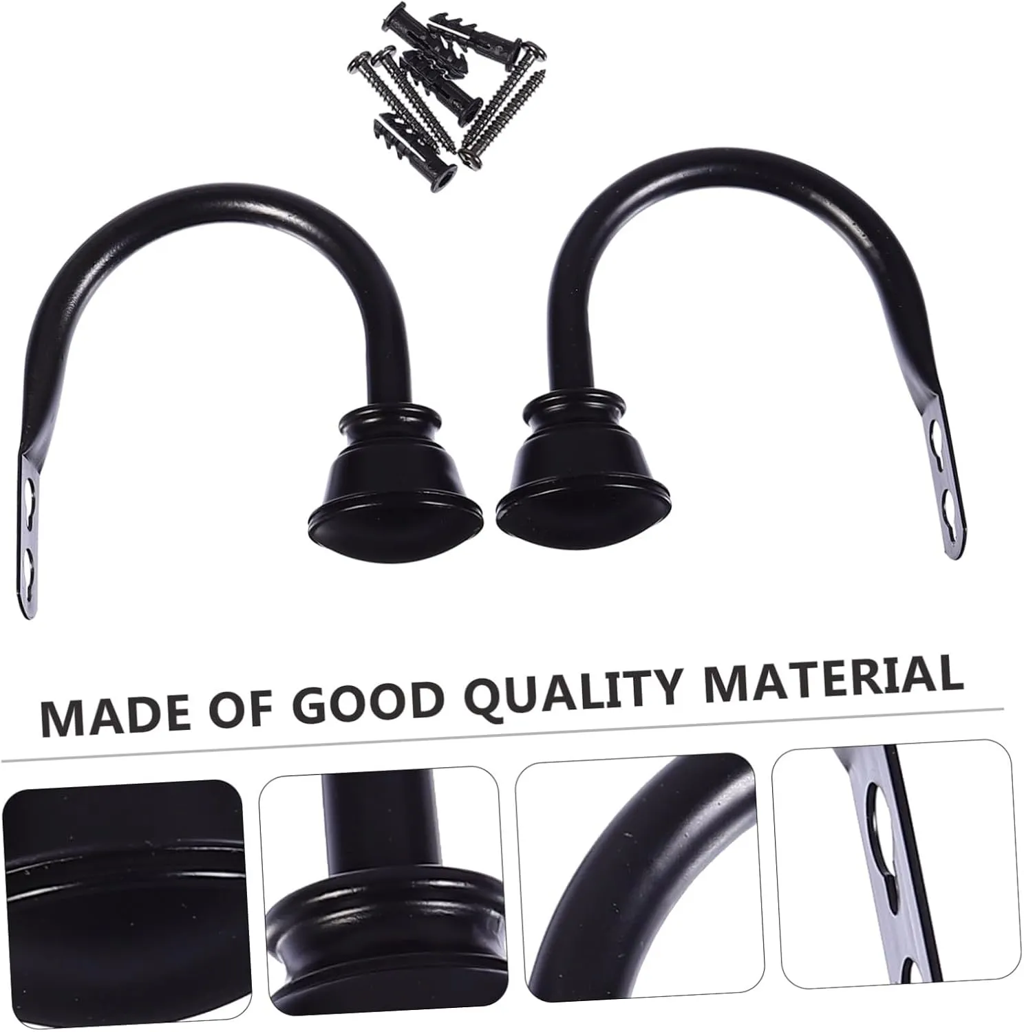 Garneck Retro Curtain Hooks 2pcs Iron Wall Hooks Tiebacks Ropes for Coats Belts Handbags