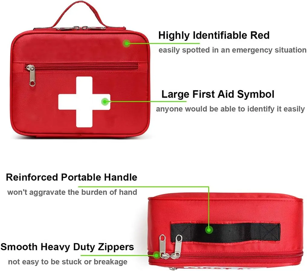 Gatycallaty First Aid Bag Empty Emergency Treatment Medical Bags Multi-Pocket for Home Office Car Traveling Hiking Trip