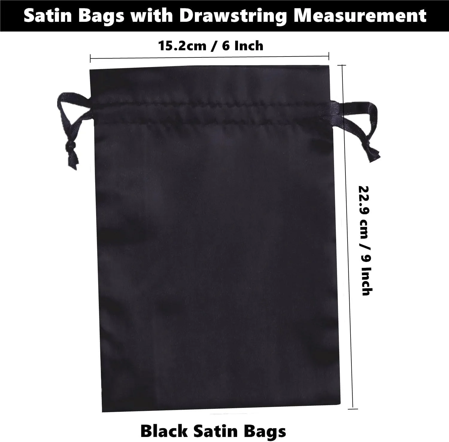 Gbateri 35pcs Black Satin Bags with Drawstring, 6x9 Inches Drawstring Gift Bags, Party Favor Bags Drawstring Pouch for Baby Shower, Bridal Shower, Christmas, Party Supplies, Candy, Jewelry Bags