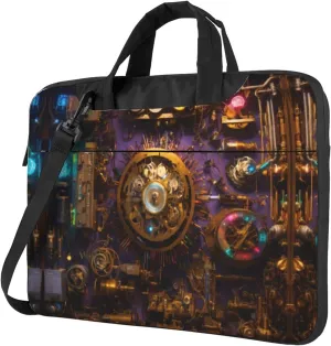 Gears Clock Bronze Century Print Messenger Bag & Case Shoulder Strap Fashionable Laptop Bag for Business Travel