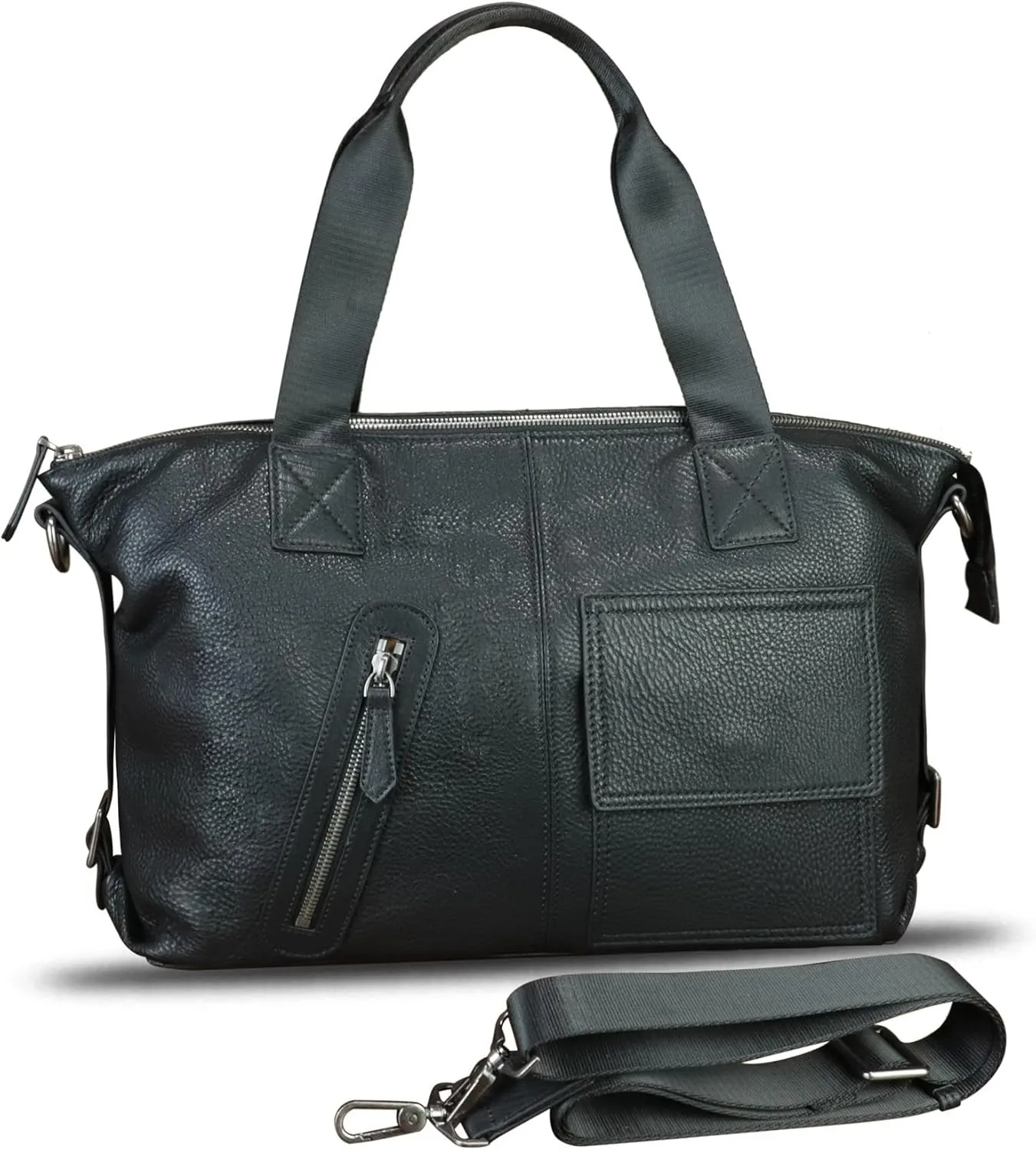 Genuine Leather Messenger Bag and Briefcase Purse for Men Leather Top Handle Handbags Satchel Shoulder Bag for Laptop Strap