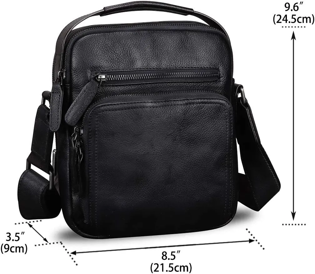 Genuine Leather Purse and Shoulder Bag for Men Vintage Real Leather Messenger Bag Handbag Crossbody Satchel Purse Strap