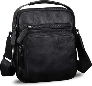Genuine Leather Purse and Shoulder Bag for Men Vintage Real Leather Messenger Bag Handbag Crossbody Satchel Purse Strap