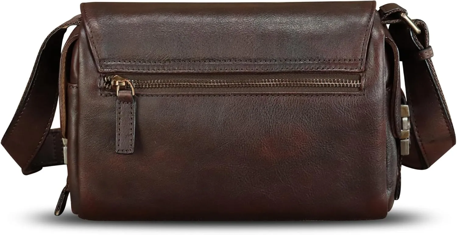 Genuine Leather Purses and Messenger Bag for Men Handmade Vintage Satchel Shoulder Bag Crossbody Bag