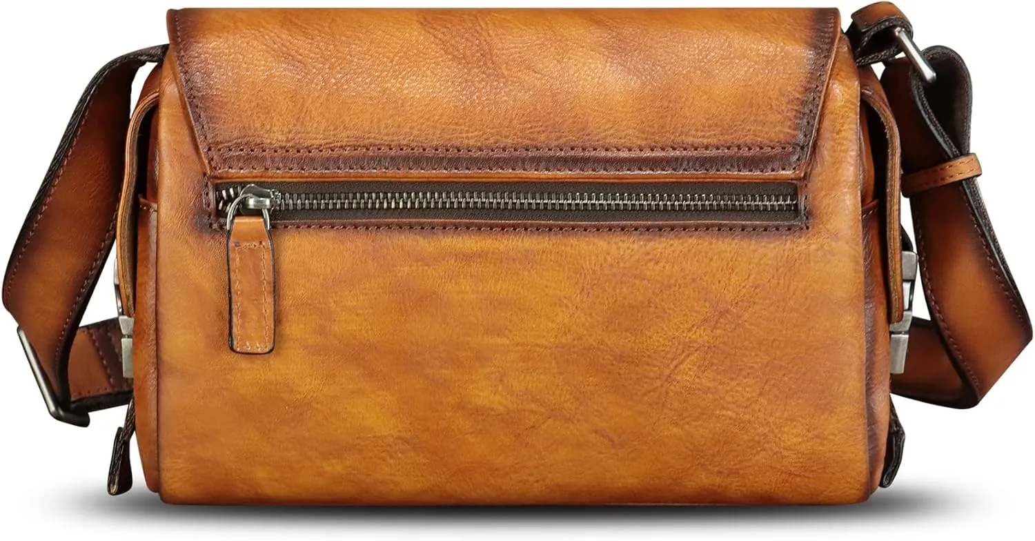 Genuine Leather Purses and Messenger Bag for Men Handmade Vintage Satchel Shoulder Bag Crossbody Bag