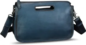Genuine Leather Purses and Messenger Bag for Men Vintage Leather Briefcase Handbags Satchel Bags Shoulder Bag with Strap