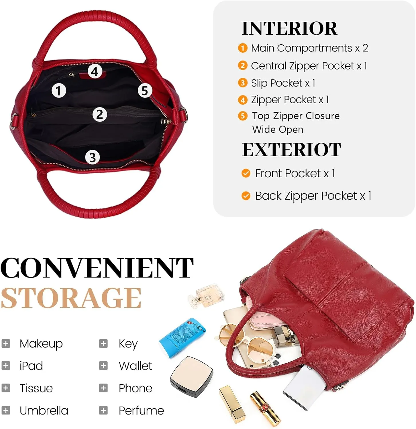 Genuine Leather Purses for Women Crossbody Shoulder Bags Designer Handbags Top Handle Satchel Bag