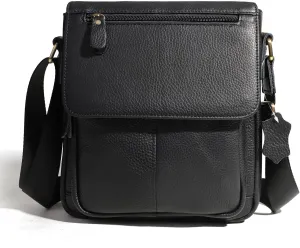 Genuine Leather Small Messenger Bag for Men Vintage Shoulder Crossbody Bags for Work Business Travel