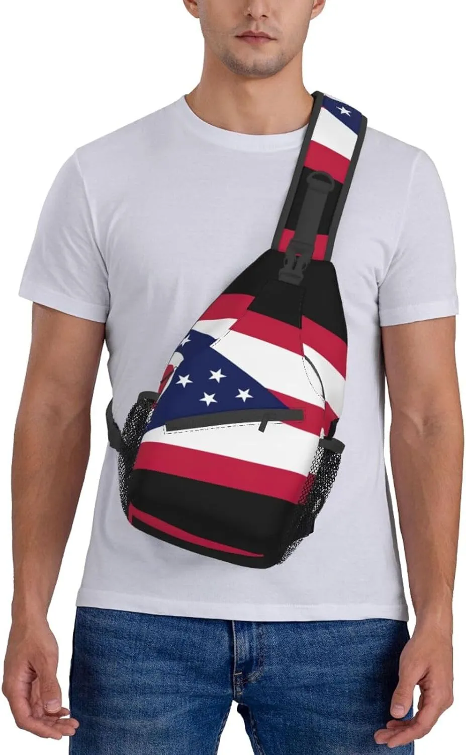 GeRRiT Ohio State Flag Print Small Backpack Sling Bag For Women Men, Chest Bag Daypack Crossbody For Travel Sport