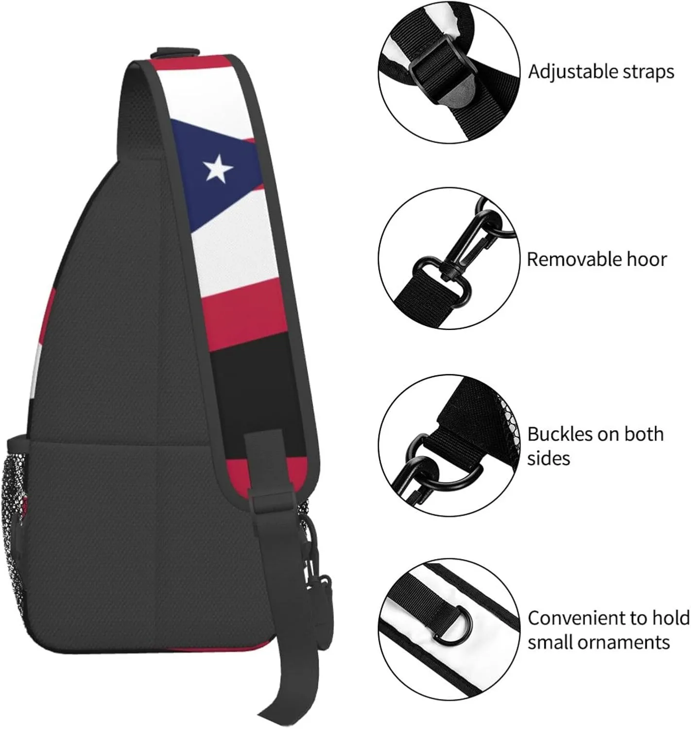 GeRRiT Ohio State Flag Print Small Backpack Sling Bag For Women Men, Chest Bag Daypack Crossbody For Travel Sport
