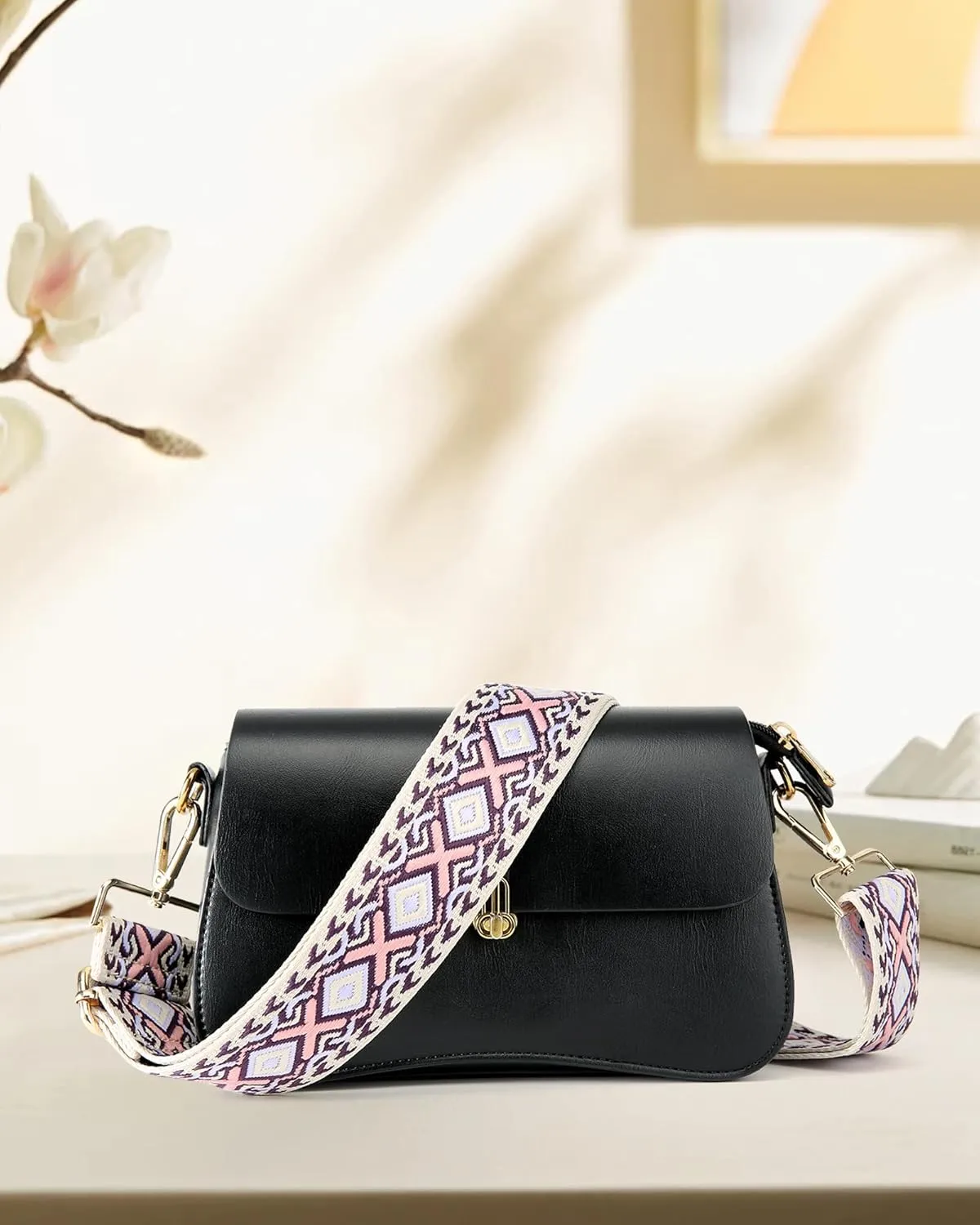 GINJKGO Purse Straps Replacement Crossbody - Adjustable Bag Strap for Purses, Wide Shoulder Strap for Women Guitar Purses