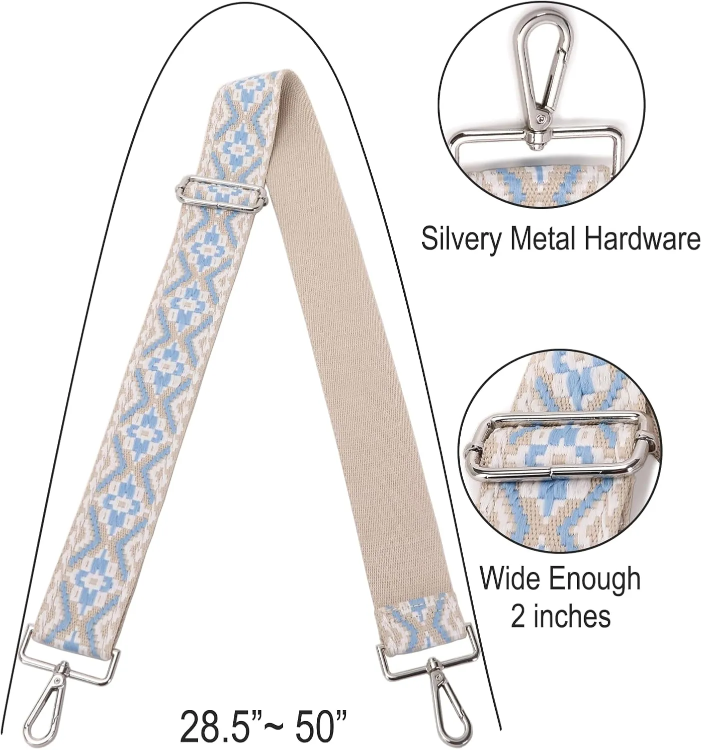 GINJKGO Purse Straps Replacement Crossbody - Adjustable Bag Strap for Purses, Wide Shoulder Strap for Women Guitar Purses