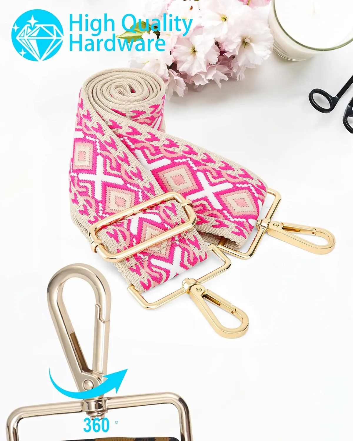 GINJKGO Purse Straps Replacement Crossbody - Adjustable Bag Strap for Purses, Wide Shoulder Strap for Women Guitar Purses