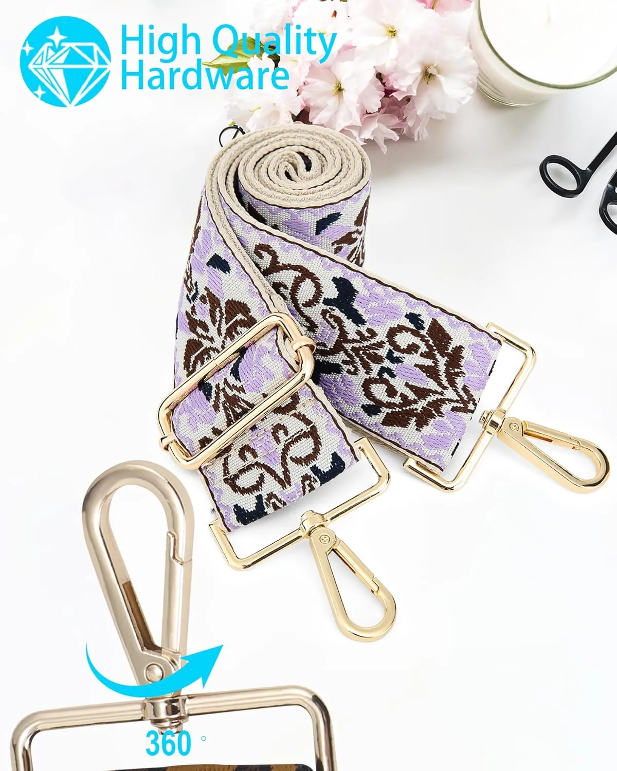 GINJKGO Purse Straps Replacement Crossbody - Adjustable Bag Strap for Purses, Wide Shoulder Strap for Women Guitar Purses