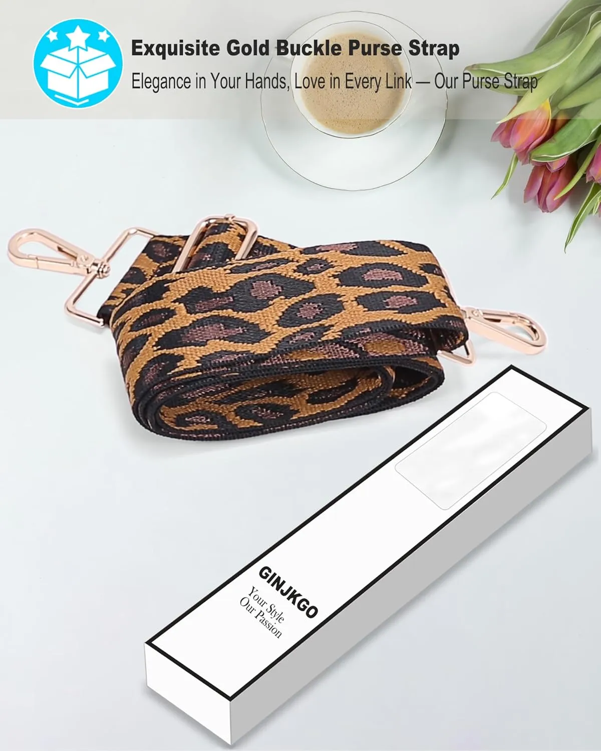 GINJKGO Purse Straps Replacement Crossbody - Adjustable Bag Strap for Purses, Wide Shoulder Strap for Women Guitar Purses