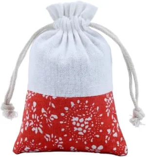 GIOTEL 5pcs/lot Blue And White Gift Bag Dust Proof Bag For Storing Idle Household Items(Bottom red flower,10x15cm)