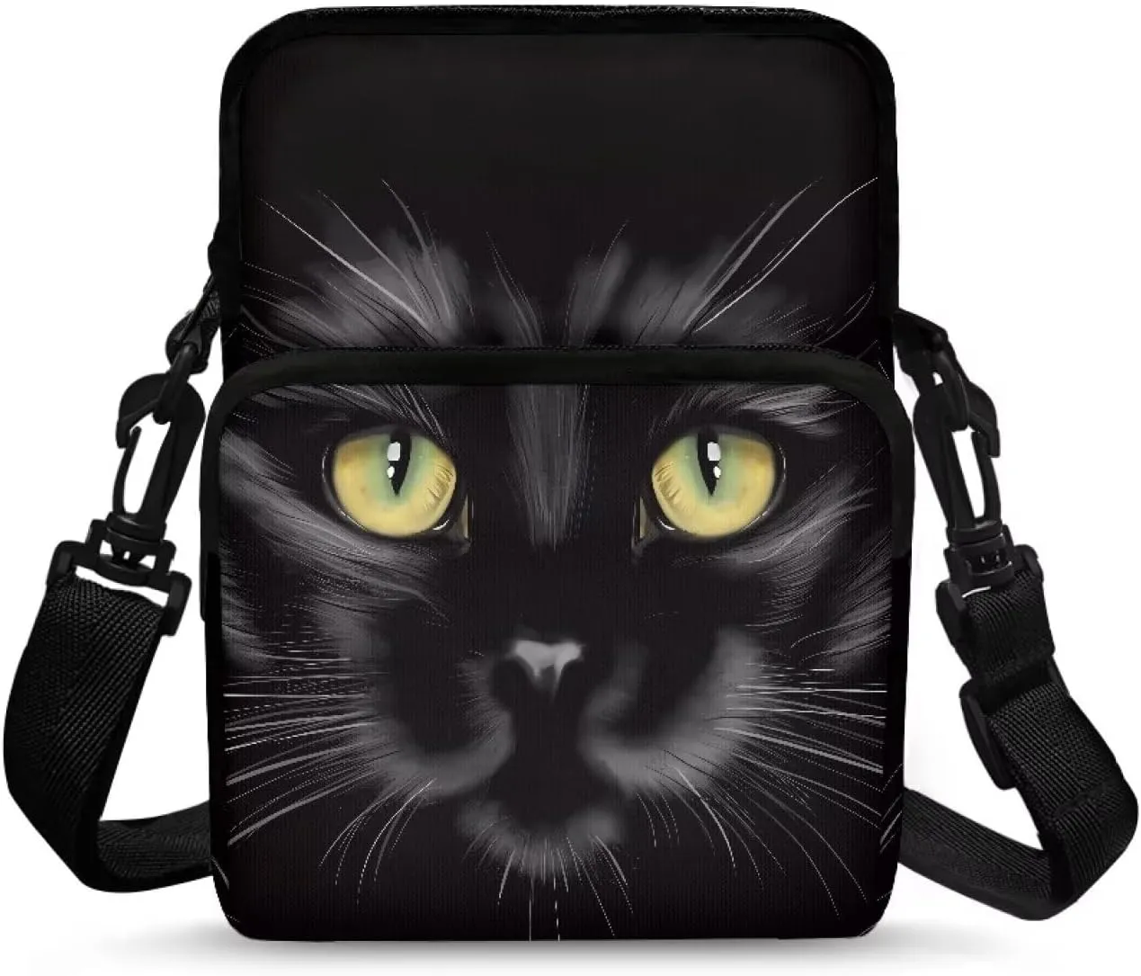 Girls Crossbody Shoulder Bag with Zipper, 2 Layer Messenger Bags for Women Men