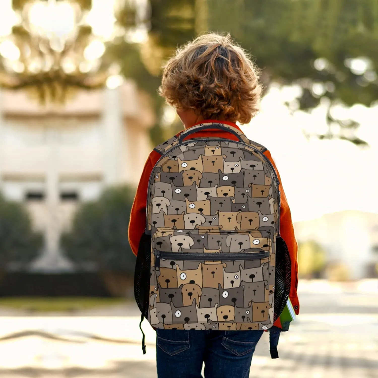 Giwawa Brown Dog Backpack Funny Animal Casual Daypacks Outdoor Travel Bag School Lightweight Adjustable Shoulder Bag for Boys Girls Teens