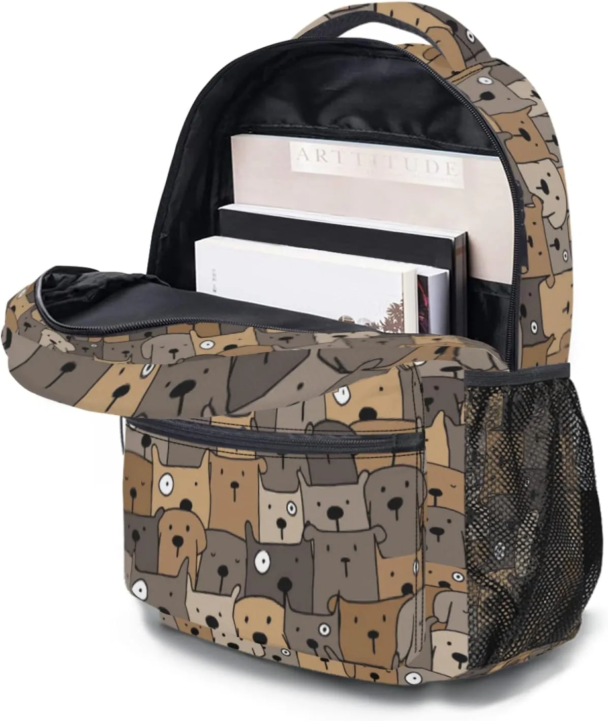 Giwawa Brown Dog Backpack Funny Animal Casual Daypacks Outdoor Travel Bag School Lightweight Adjustable Shoulder Bag for Boys Girls Teens