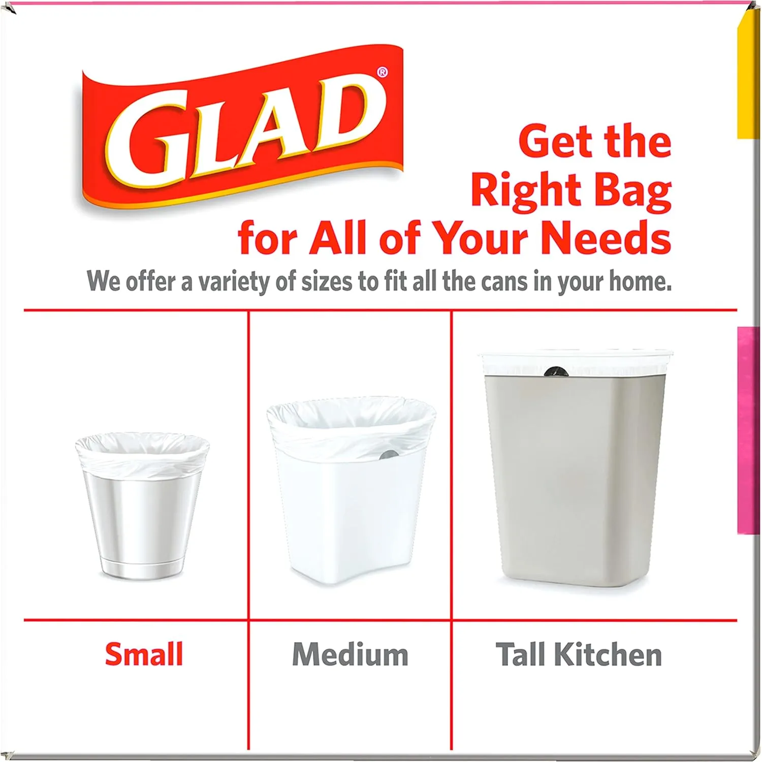 Glad Odorshield Small Drawstring Trash Bags, 4 Gal, Pink, Cherry Blossom, 80 Ct, Pack May Vary
