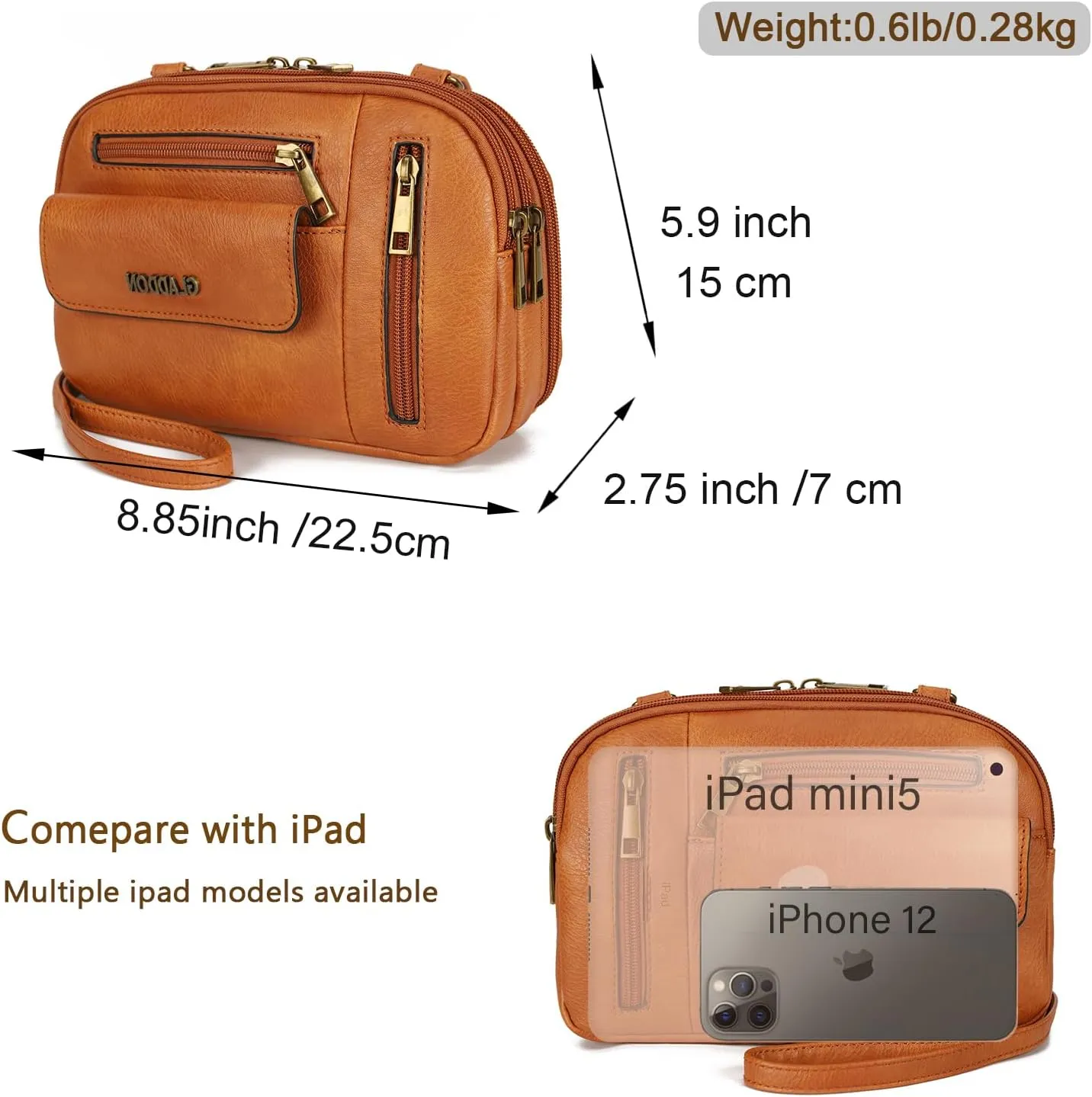 Gladdon Small Crossbody Bags for Women Multi Pocket Shoulder Purses Leather Lady Satchel Handbags Trendy