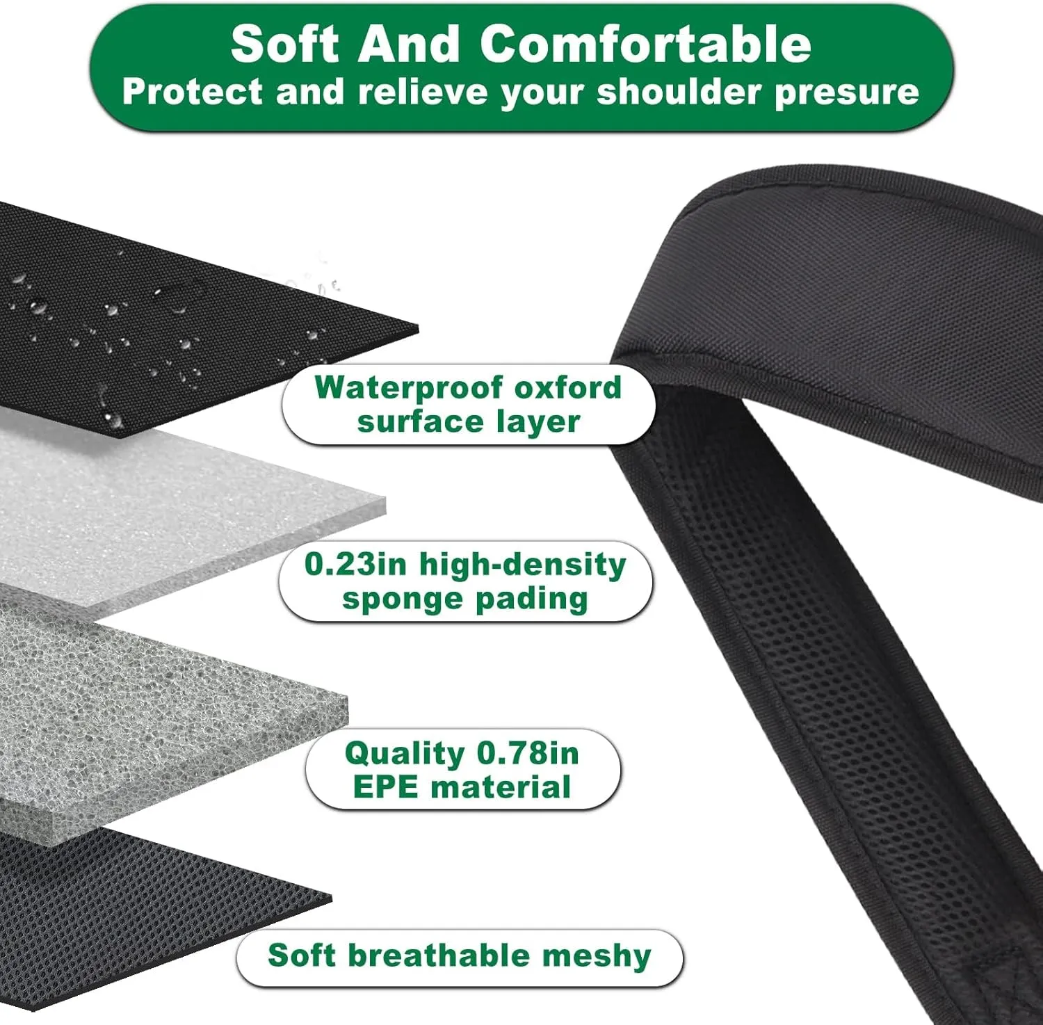 Golf Bag Strap Replacement Comfort Double Shoulder Adjustable Strap Padded Golf Carrying Bag Strap