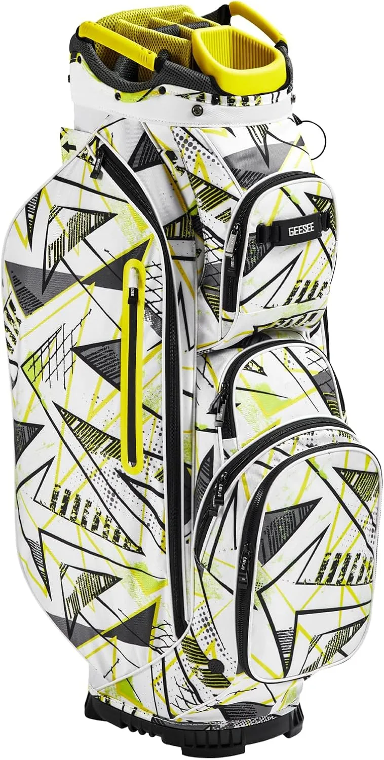 Golf Cart Bag with 14 Way Organizer Divider Top,Golf Club Bag is Made of 600D Twill Oxford Cloth,Quality Handle and Waterproof/Sunscreen Rain Cover for Golf Lovers