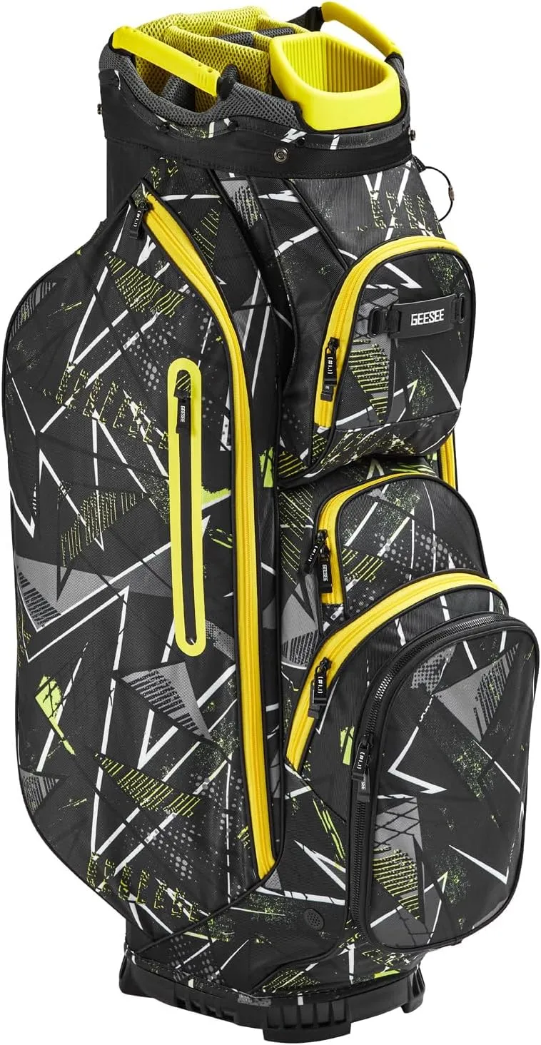 Golf Cart Bag with 14 Way Organizer Divider Top,Golf Club Bag is Made of 600D Twill Oxford Cloth,Quality Handle and Waterproof/Sunscreen Rain Cover for Golf Lovers