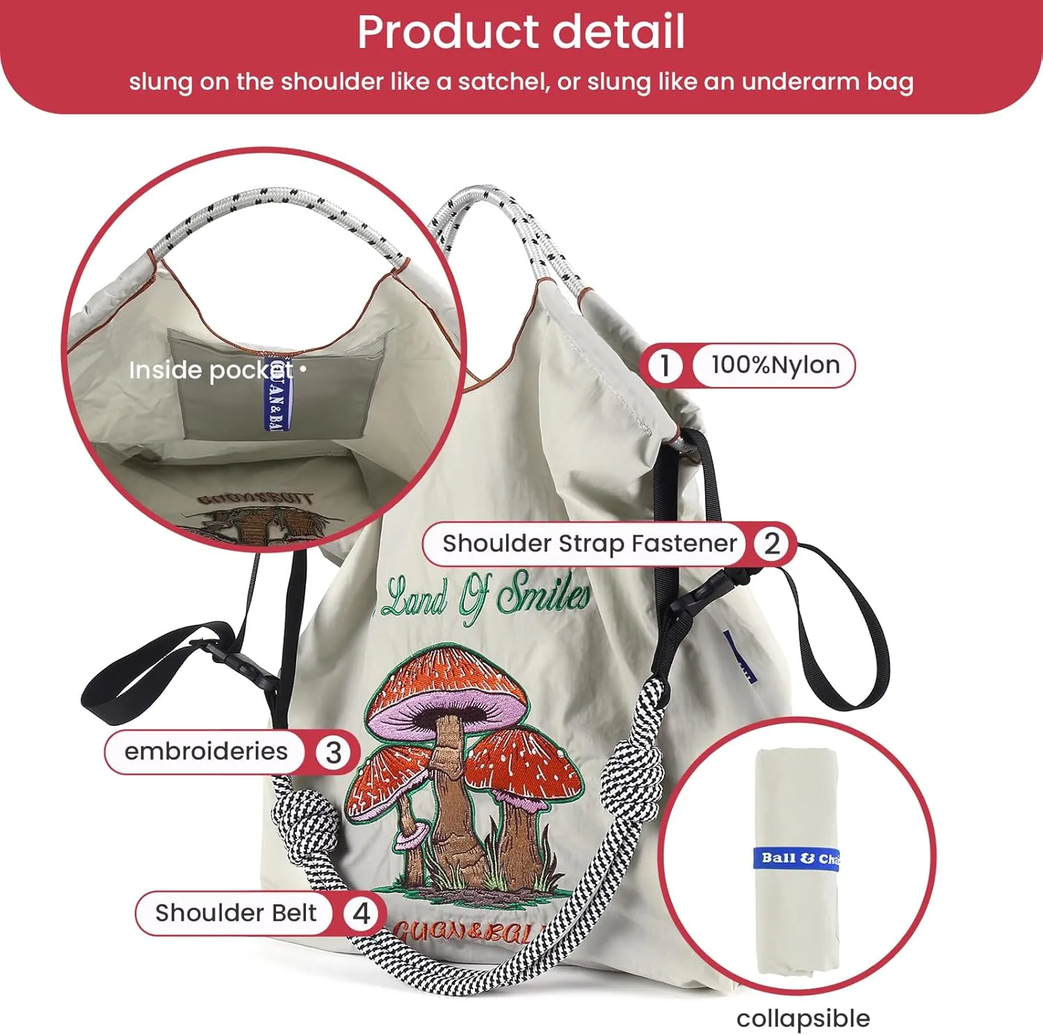 Guan&Ball Large Tote Bag For Women,Foldable Tote Bag, Personalized Present Suitable for Wedding, Birthday, Beach, Holiday