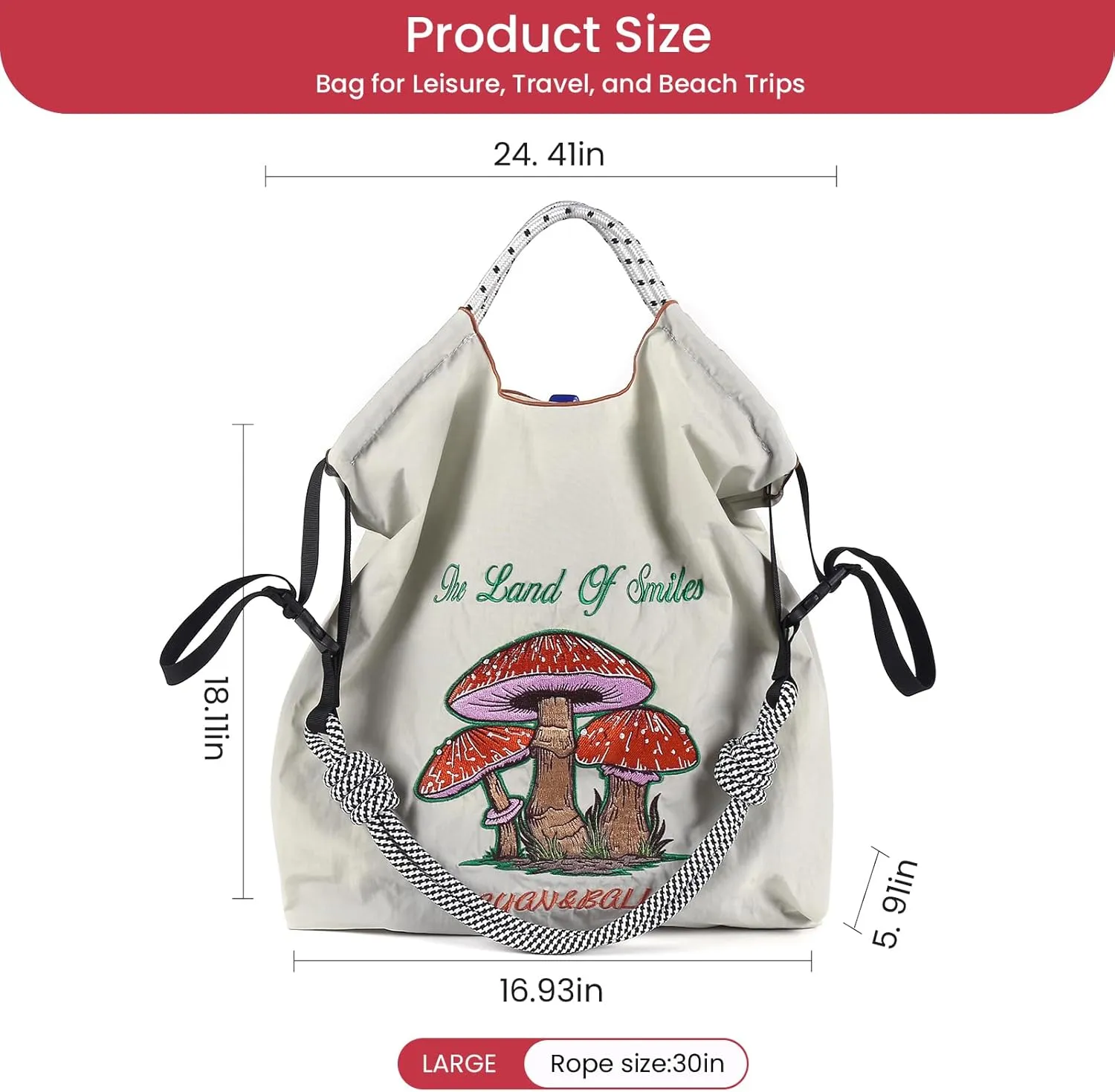 Guan&Ball Large Tote Bag For Women,Foldable Tote Bag, Personalized Present Suitable for Wedding, Birthday, Beach, Holiday