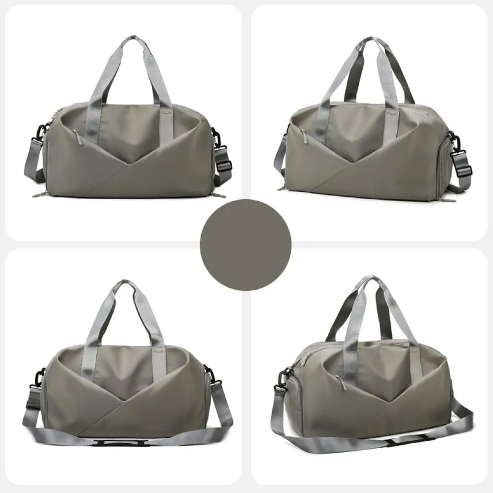 Gym Bag for Women,Sports Travel Duffel Bag, Weekender Overnight Bag with Wet Pocket and Shoes Compartment for Women, Travel,Workout,Gym, Yoga 638DA (Gray)