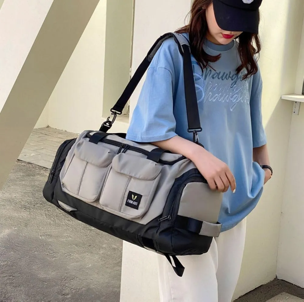 Gym Bag for Women,Sports Travel Duffel Bag, Weekender Overnight Bag with Wet Pocket and Shoes Compartment for Women, Travel,Workout,Gym, Yoga DBE-561 (Gray)