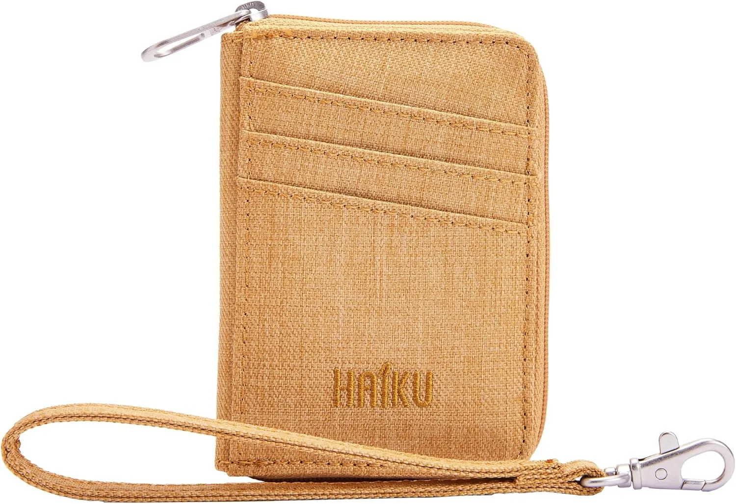 HAIKU Sprout Wallet, Lightweight Small Wristlet Wallet with Zippered Pouch, RFID Pockets, and Removeable Wrist Strap, Honeycomb