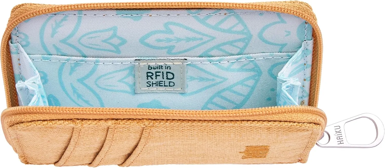 HAIKU Sprout Wallet, Lightweight Small Wristlet Wallet with Zippered Pouch, RFID Pockets, and Removeable Wrist Strap, Honeycomb