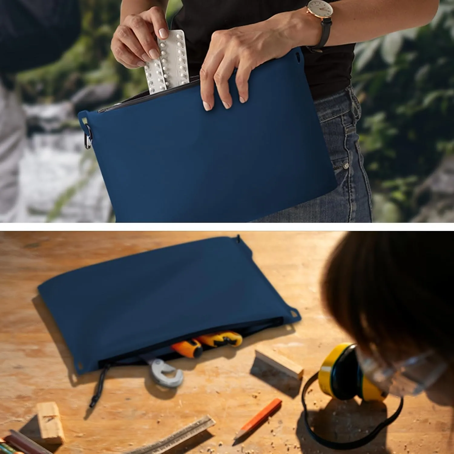 Haimont Waterproof Pouch, Small Waterproof Dry Bag with Upgrade Zipper for Travel Boating Kayaking Hiking Document Organizer
