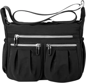 Handbags for Womens Nylon Zipper Tote Bag Capacity Satchel Bags Crossbody Casual Travel Roomy Messenger Bags