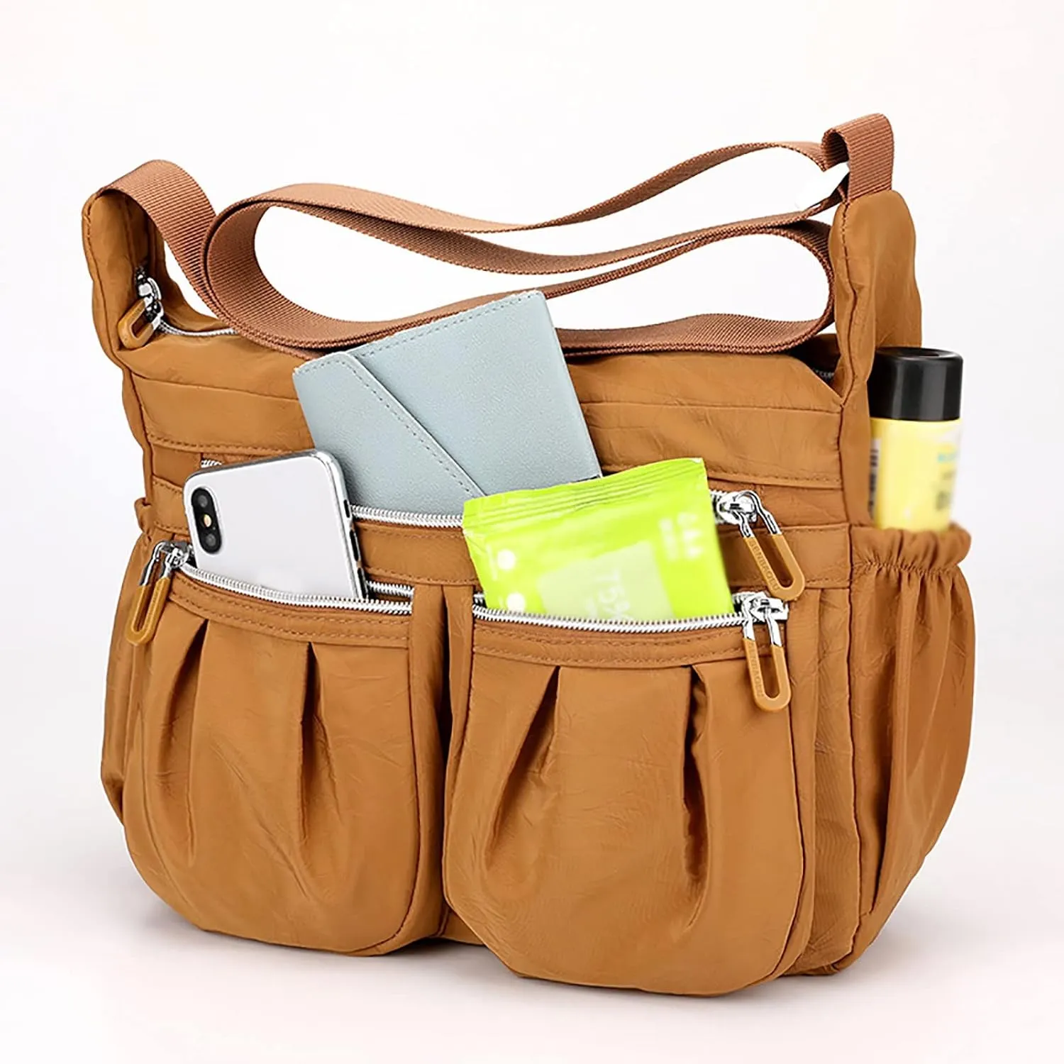 Handbags for Womens Nylon Zipper Tote Bag Capacity Satchel Bags Crossbody Casual Travel Roomy Messenger Bags