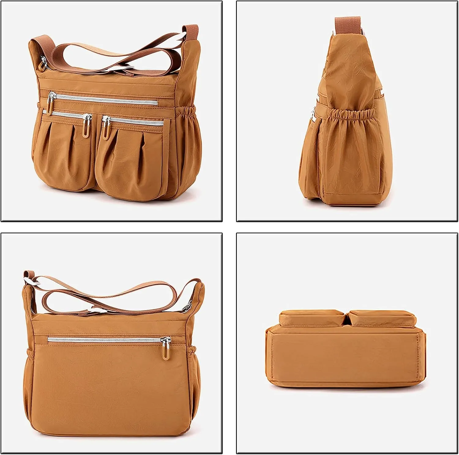 Handbags for Womens Nylon Zipper Tote Bag Capacity Satchel Bags Crossbody Casual Travel Roomy Messenger Bags